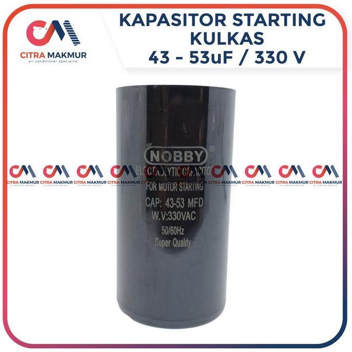 KAPASITOR STARTING KULKAS 43 53 UF CAPASITOR FREEZER KOMPRESOR RELAY PTC SEKUN 330 VOLT LG SHARP CMO