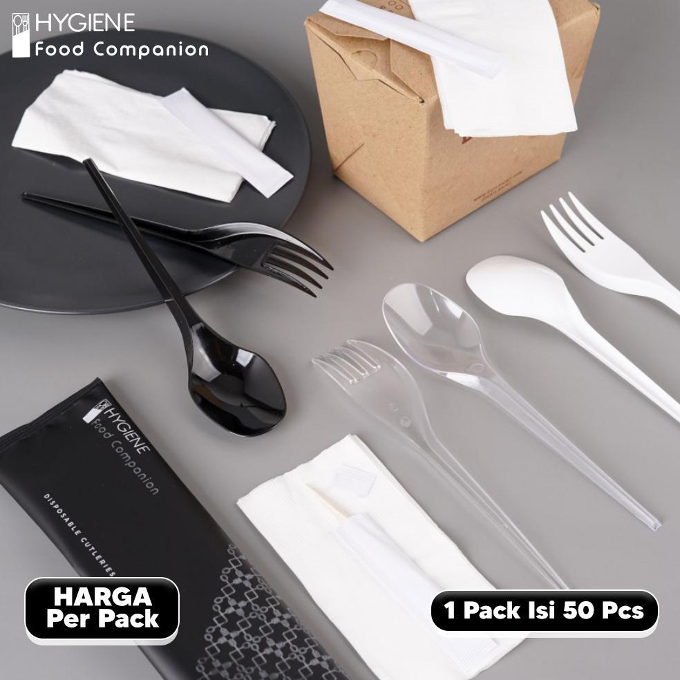 premium set sendok garpu plastik premium / sendok set hygiene premium lengkap