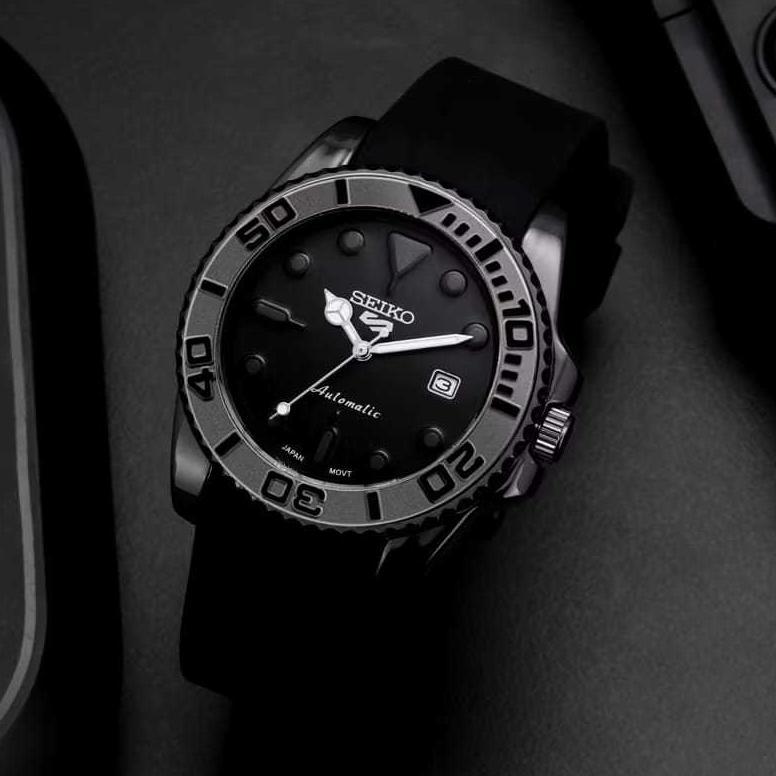 ORIGINAL Jam Tangan Pria Seiko Movt-GW Strap Rubber Ring/Bezel Bisa Putar Body Bulat Tanggal Aktif 2