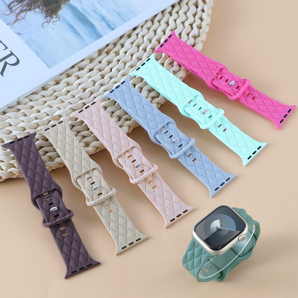 TERMURAH Printing Strap for Iwatch Ultra 3 2/Ultra 49mm Series 11 10 9 8 7 45mm 41mm Silicone Sport 
