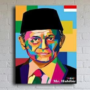 POSTER HIASAN DINDING BJ HABIBIE ART WPAP FB27