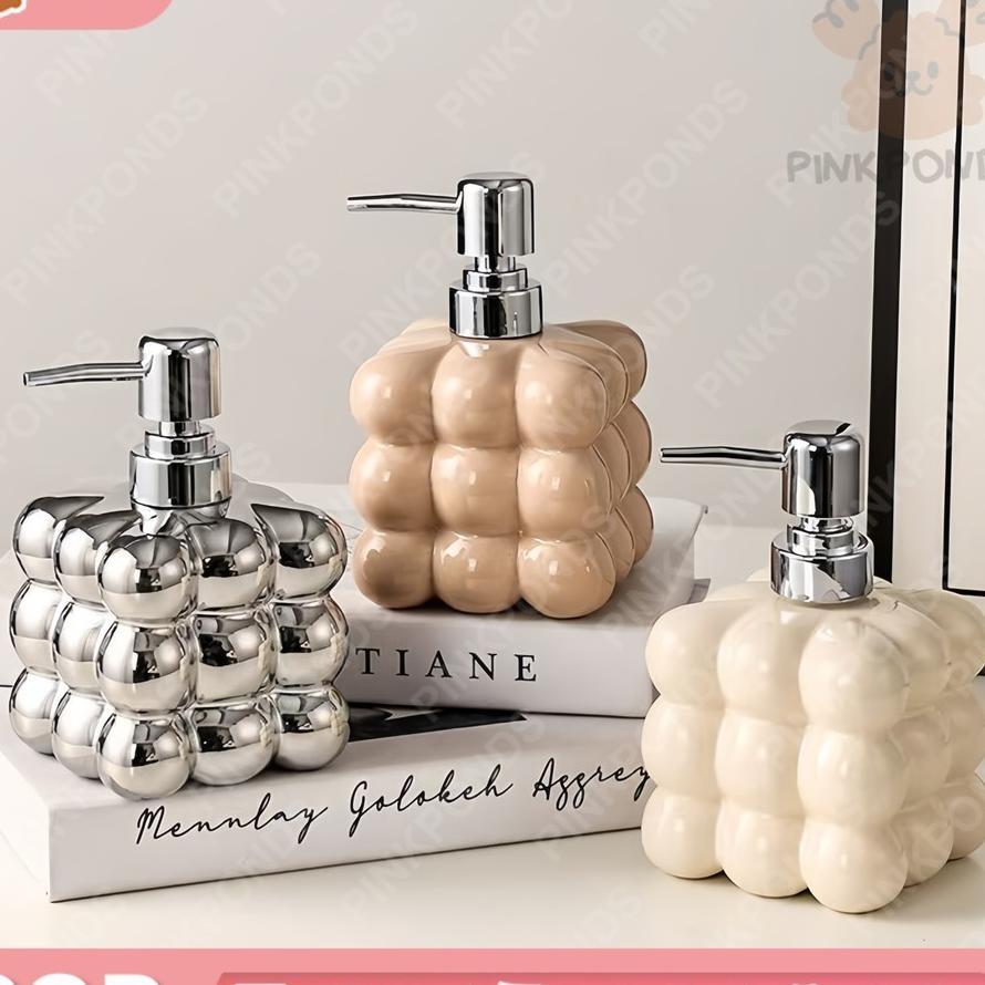 Botol Sabun Tangan Keramik 400Ml Botol Dispenser Keramik, Botol Gel Mandi