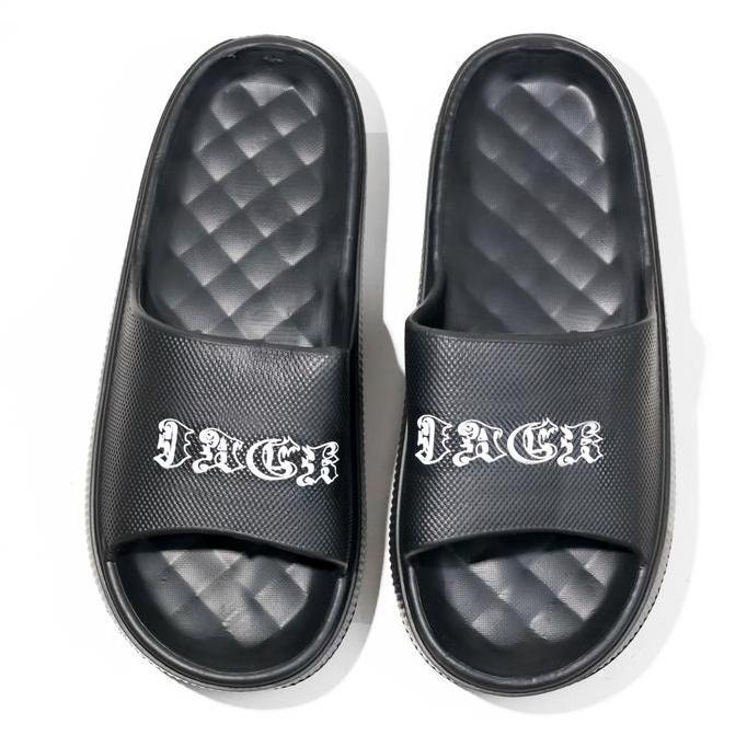 JACK IDN Sandal Slide Pria Sendal Slop Flip Flop | SENDAL SLOP ZENIX BLACK