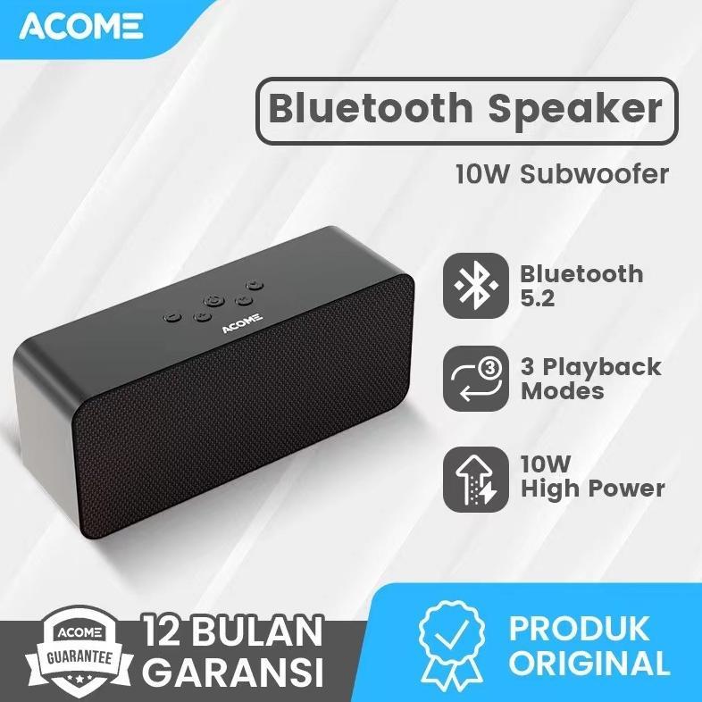TERBARU Speaker Bluetooth ACOME A16 SUPER BASS BOOSTER RECOMENDED Garansi Resmi 12 Bulan