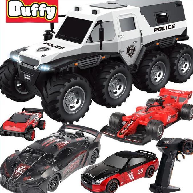 Mobil Polisi Remote Control Off-Road 8 Roda / Mobil Drift Remote Control Dengan Semprotan / Mobil Ba