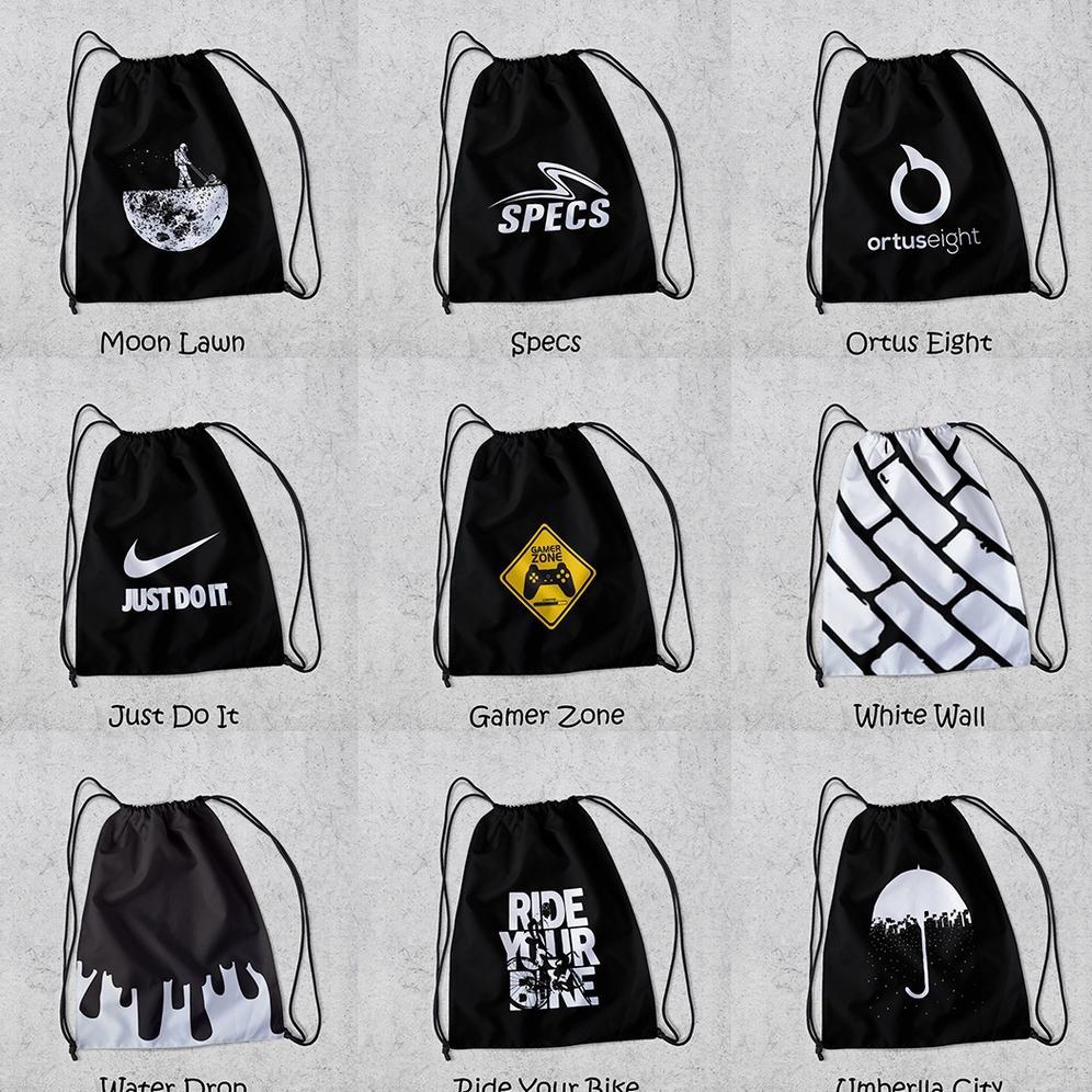 OFFICIAL Tas Serut Stringbag Untuk Olahraga Sekolah Futsal Basket Berenang Tas Serut Waterproof Pria