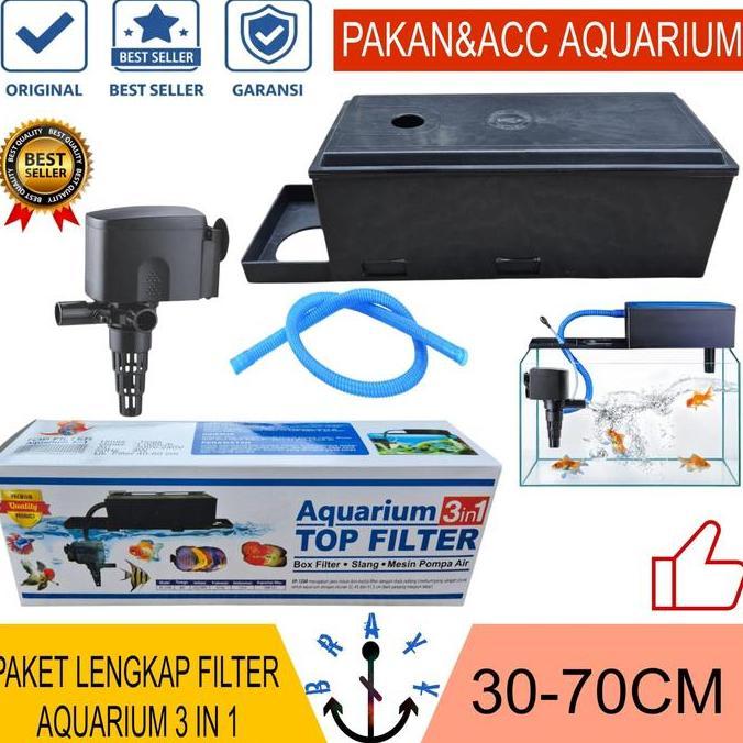 Filter Pompa Ikan Hias Komplit Top Filter Box Aquarium 3 In 1 Sp 1200 Garansi