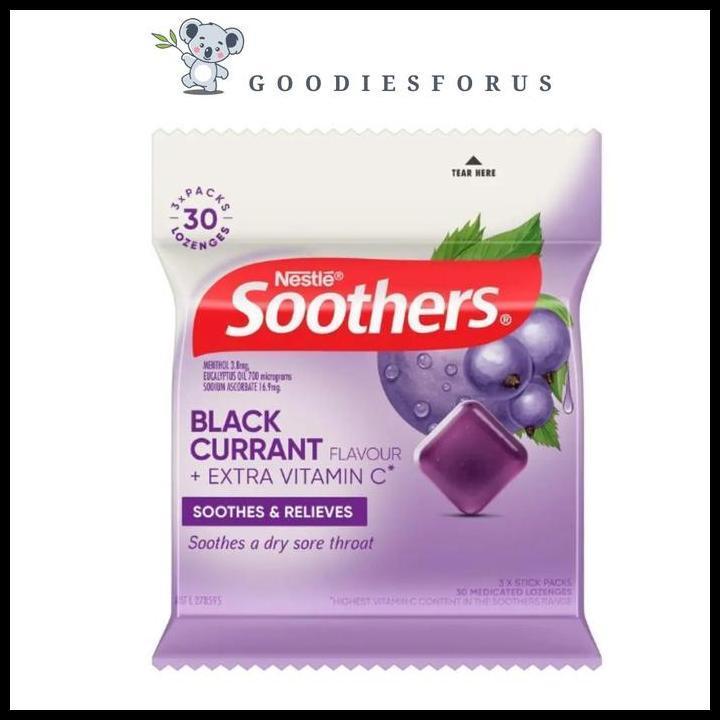 Soothers Eucalyptus/Menthol Lozenges Multipack Isi 3 Stick/Soothers Blackcurrant/Honey Lemon/Permen 