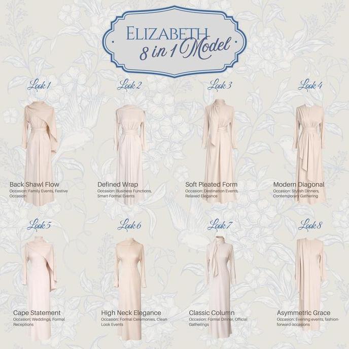 MAVERA - Elizabeth Cape Multiways Dress Cotton Silk Wrap Long Dress Mewah Elegan Lembut Nyaman Simpl