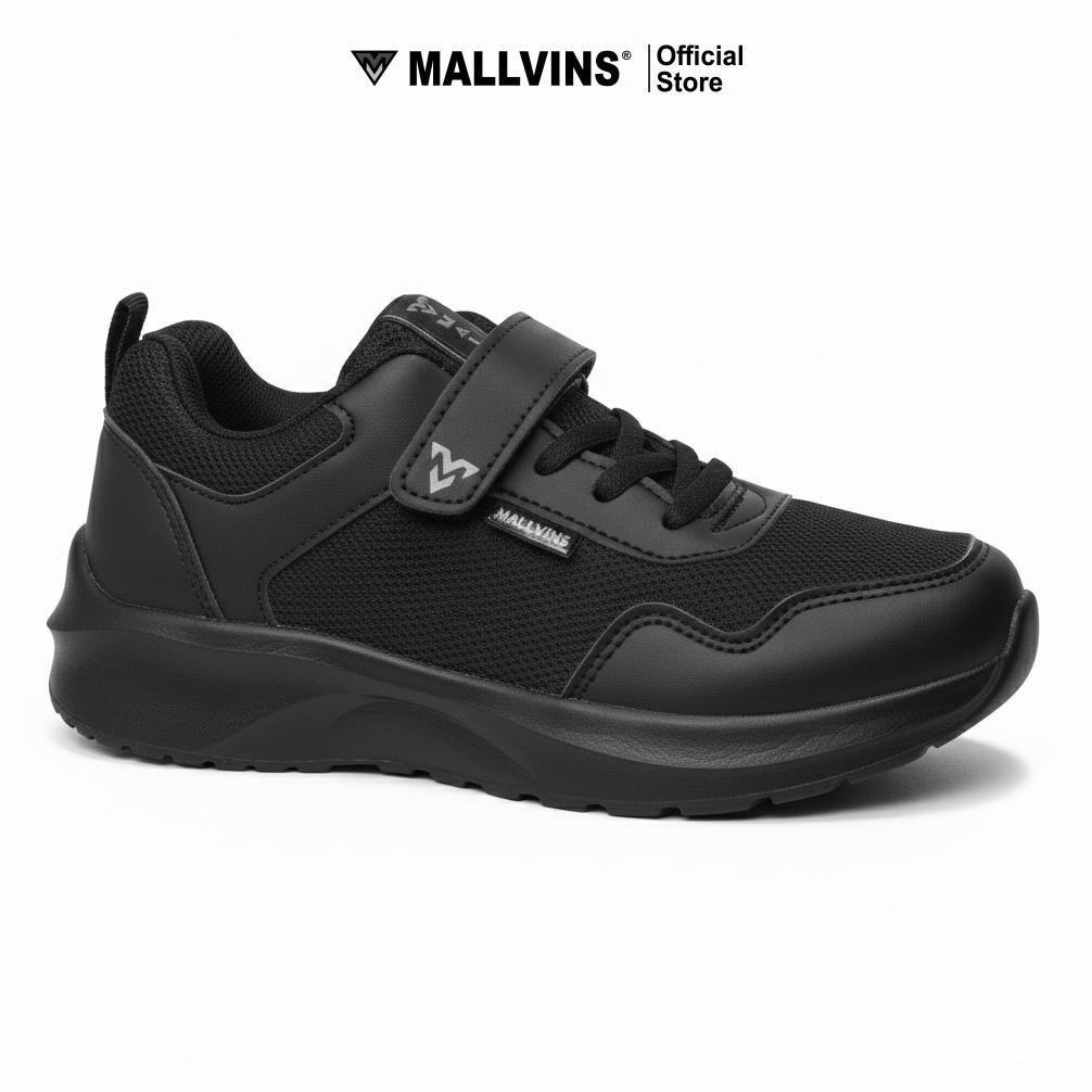 Diskon Mallvins Sepatu Sekolah Anak Size 31-38 Full Hitam