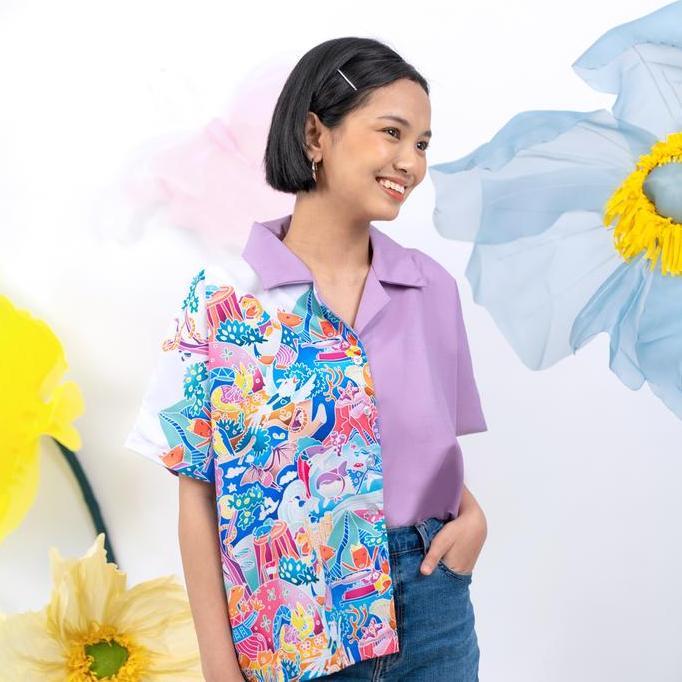 Donna- Sovlo Kemeja Oversized Avery - Atasan Nita Motif Printing