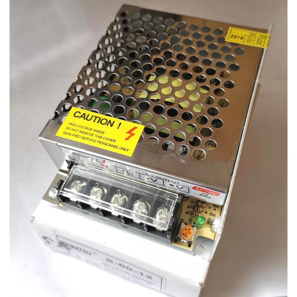 STEPDOWN STEP DOWN 220V AC TO 12V DC 5A ADAPTOR TRAFO LED STRIP POWER SUPPLY KONVERTER AC TO DC AS27