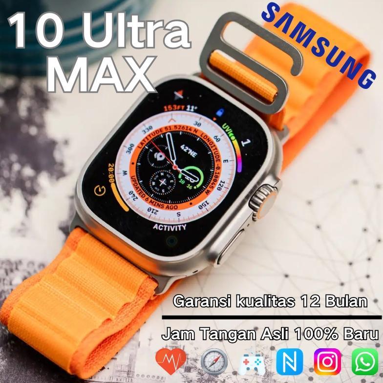 GARANSI 100% ORI ULTRA 10 MAX 2 SMARTWATCH 2.3 HD AMOLED DISPLAY GPS NFC BLUETOOTH IPHONE TELP WATER