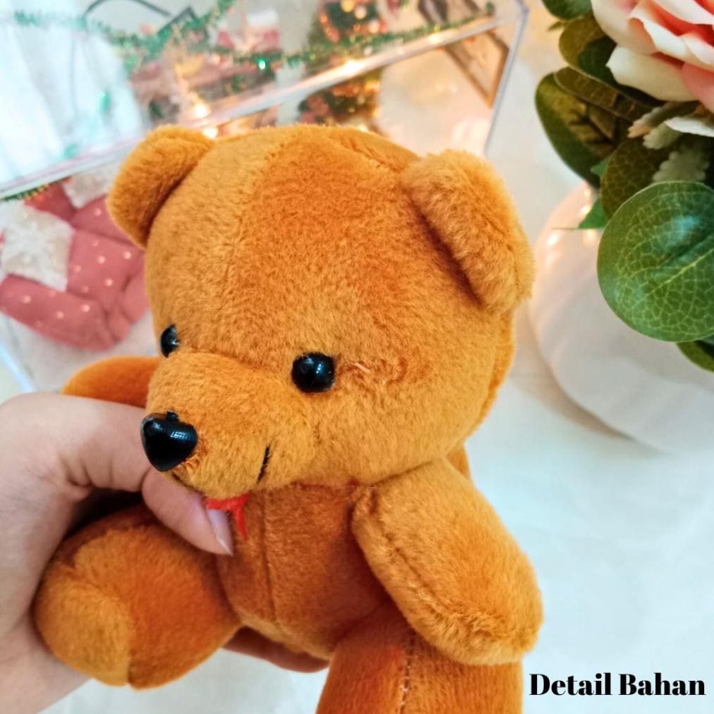 Premium Boneka Buket Teddy Bear Mini Bahan Velboa Ukuran 13 Cm