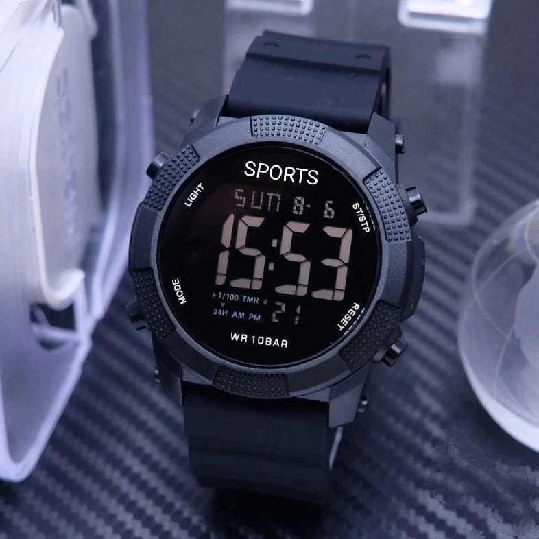 100% AMAN [TM] JAM TANGAN PRIA DIGITAL SPORTY- OLAHRAGA TAHAN AIR OUTDOOR  ORIGINAL TALI RUBBER BISA