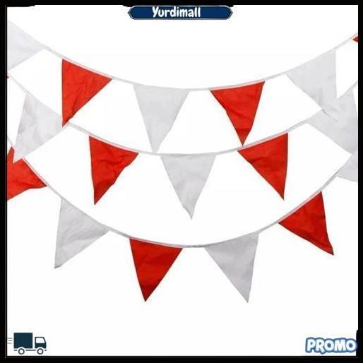 Bendera Plastik Merah Putih Plus Tali/Bendera Segitiga Merah Putih / Bendera Kain Segitiga Warna War