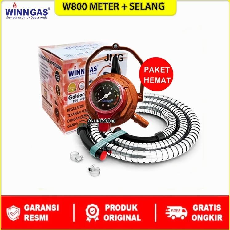 best deals paket winn gas regulator meter kepala gas lpg 3 kg / 12 kg w800m / w-800 m nusantara berf