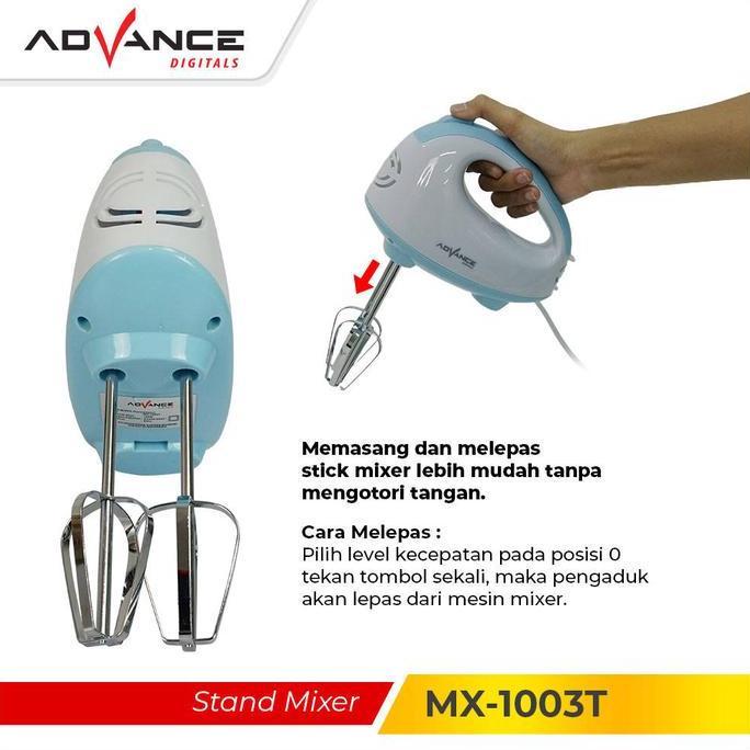 Kit- Advance Mx-1003T Stand Mixer 2In1 Kapasitas 2L Speed 7 Level Garansi Resmi 1 Tahun