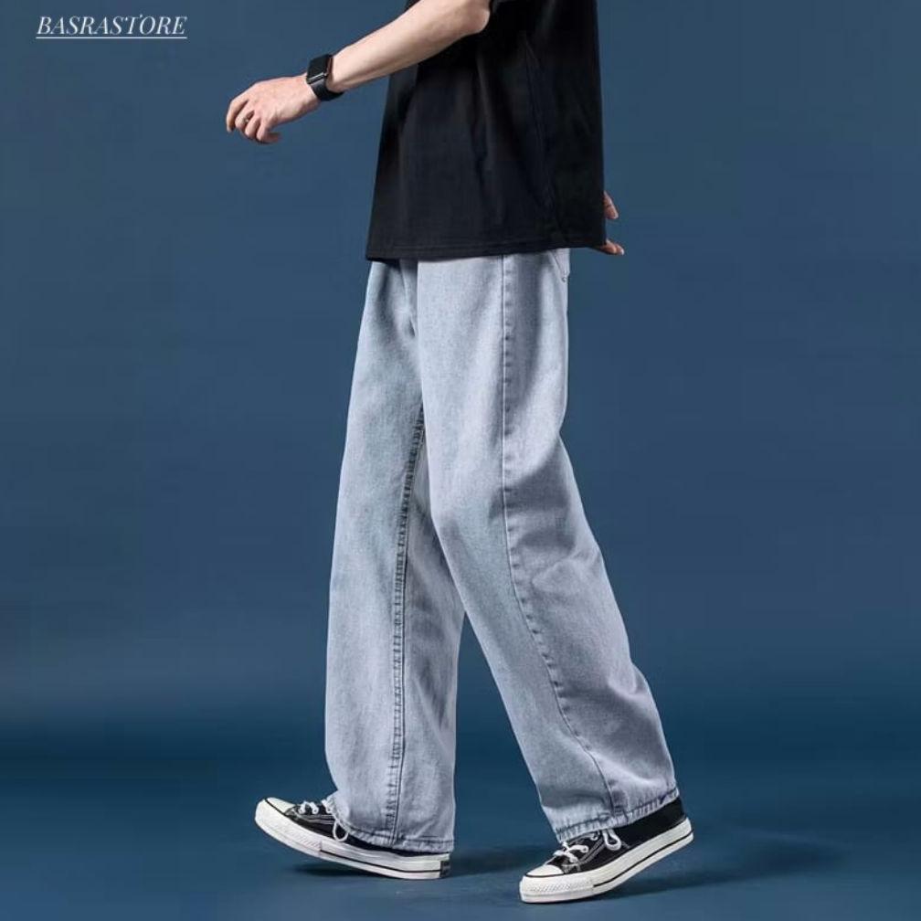 PREMIUM CELANA JEANS PRIA BASIC LOOSE DENIM BAGGY PANTS WIDE LEG GOMBRONG JEANS PANJANG PRIA