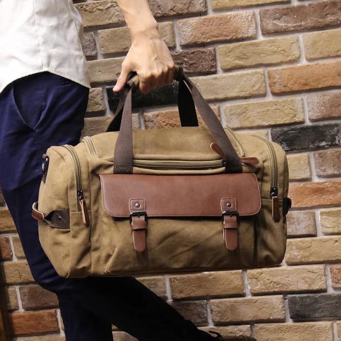 Tas travelbag kanvas premium tas pakaian jinjing import tas outdoor