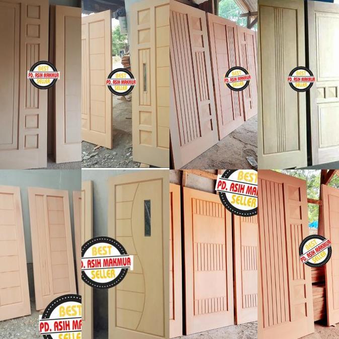 Terlaris Set Kusen+Pintu Single Mahoni Murah Kayu