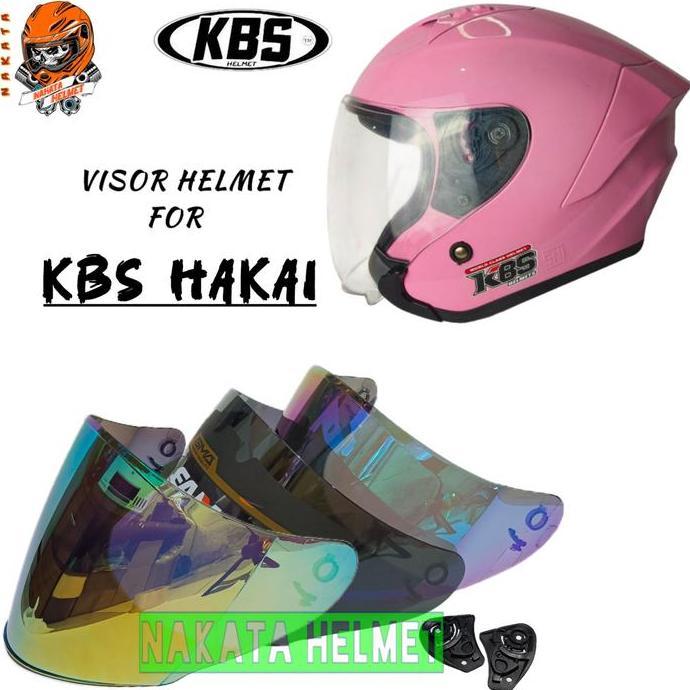 Kaca helm KBS HAKAI flat visor helmet kbs hakai bening hitam red gold blue
