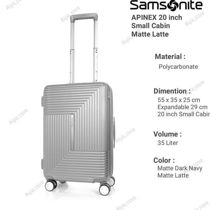 Samsonite Apinex 55/20 inch Small Cabin Latte Koper Samsonite Hardcase