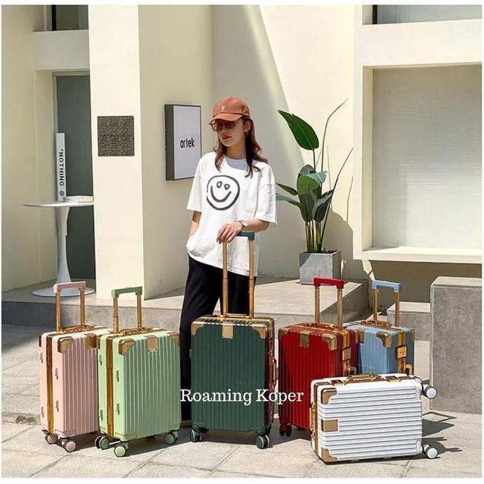 Roaming Koper T088 Kabin Size 20 inch sd Bagasi Size 28 inch Aluminium Frame TSA Lock 4 Roda 360 Rot