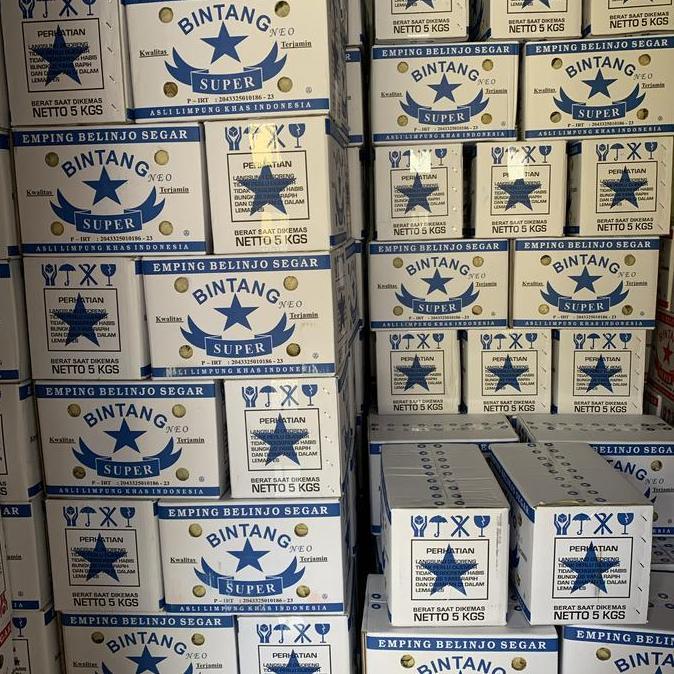Emping Belinjo Melinjo Segar Limpung Bintang Super Biru 1 Bal Dus 5 Kg SNC
