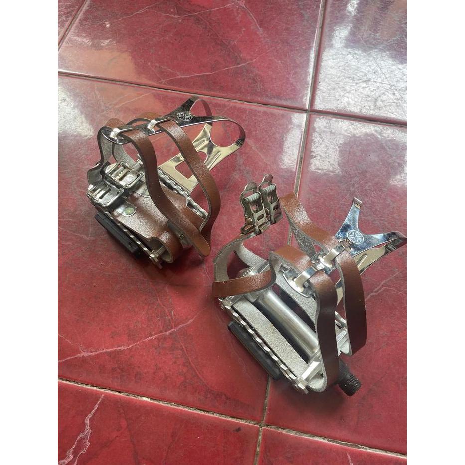 Toe strap toeclip pedal VP component kulit asli fixie
