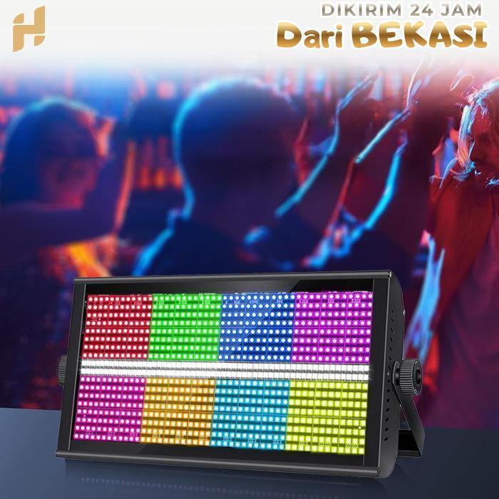 Lampu Strobo Disco LED RGB Full Color 1000W Untuk Panggung Musik Wedding Dan Event Khusus