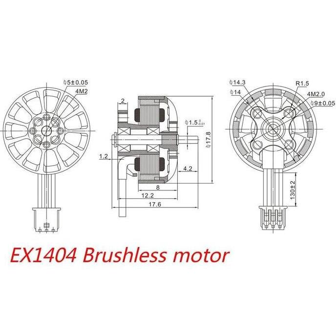 Happymodel EX1404 KV2750 KV3500 KV4800 Brushless Motor 1.5mm shaft for Drone