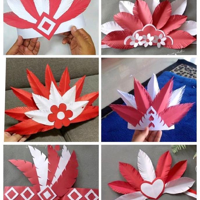 hiasan Kepala Agustusan, bando merah putih, aksesoris karnaval, budaya Indonesia, cosplay, bendera m