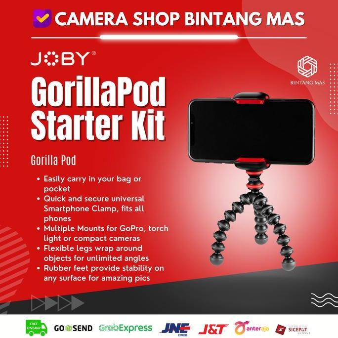 JOBY GorillaPod Starter Kit - Pocket Tripod for Smartphone, Action Cam