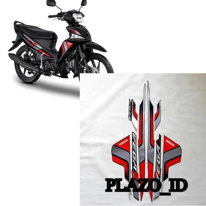 Striping motor Vega Force 2021 Full Hitam-Merah