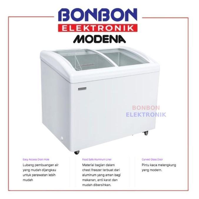 (Best) Modena Sliding Glass Freezer 336 Liter MC 0335 / MC0335 Cooler Box
