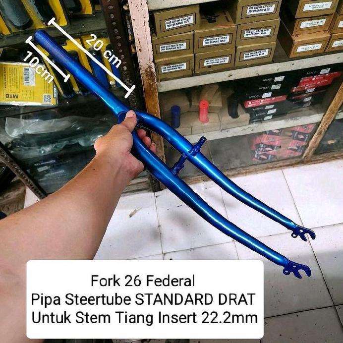 Fork Sepeda 26 Federal Jadul GENIO Garpu Pipa Steertube Standard DRAT ULIR 25.4mm Untuk Stem Tiang B