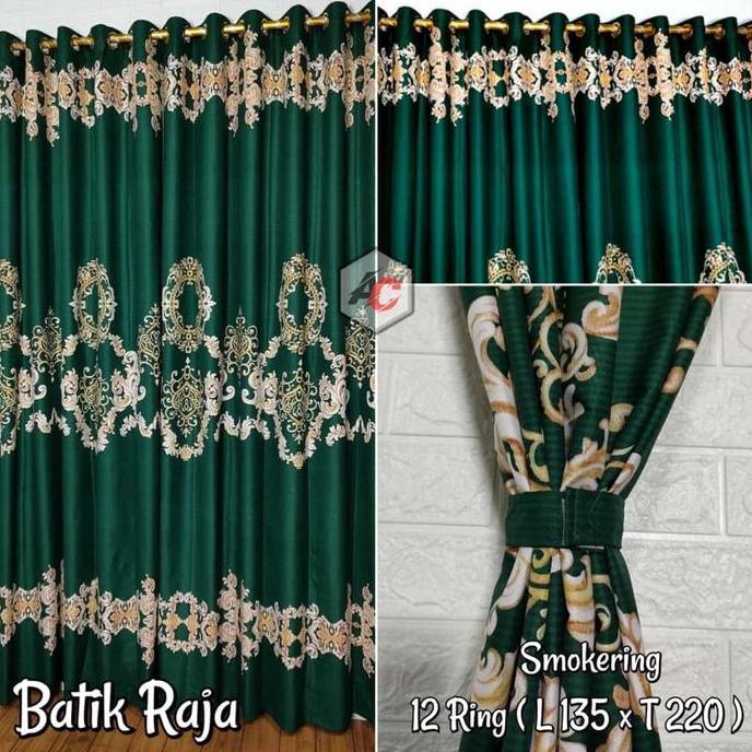 GORDEN JENDELA SMOKRING 12 RING UKURAN 125x230 MOTIF BATIK RAJA FREE TALI