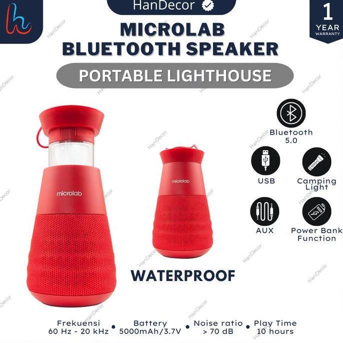 Microlab Lighthouse Speaker Musik | Speaker Powerbank Portable