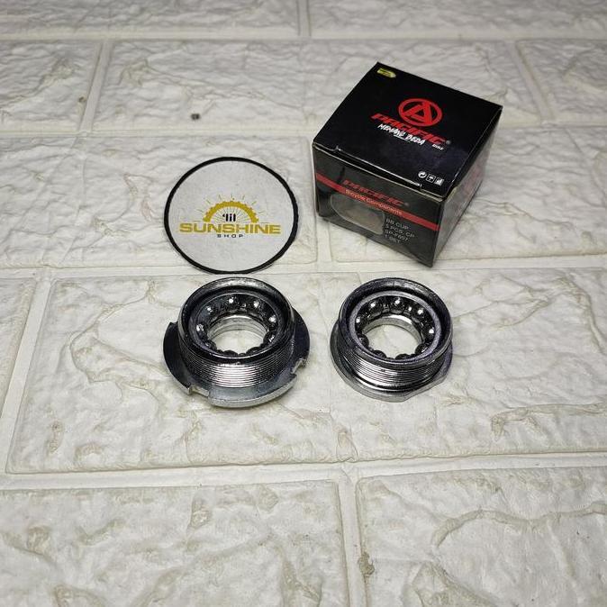 BB Set Kom Mangkok Drat Ulir PACIFIC F607 Untuk Crank Gir Tengah As Bulat Sepeda Onthel 28 ontel Jen
