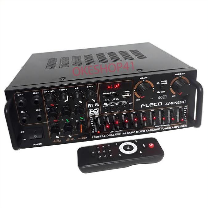 Amplifier FLECO 326A Bluetooth Stereo Karaoke + Mp3 player + FM Radio