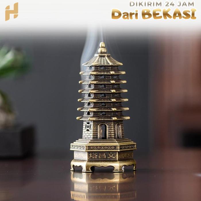 Pembakar Dupa Wadah Bakar Dupa Tempat Pembakaran Dupa Bentuk Menara Kuno Tempat Bakar Bukhur Aesthet
