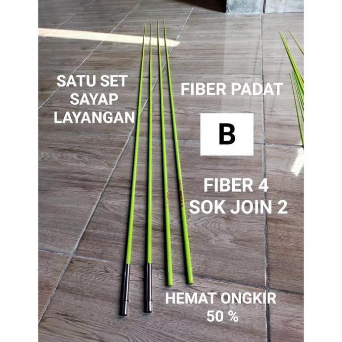satu set blank fiber sayap layangan gapangan 100cm  150cm 200cm