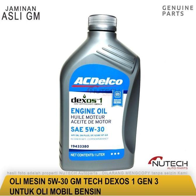 OLI MESIN BENSIN 5W 30 5W30 FULL SINTETIS GM TECH DEXOS 1 GEN 2