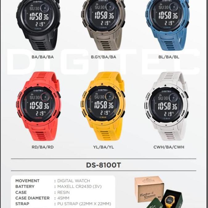 Clock- Jam Tangan Ditec Dg 8100 Altimeter/Barometer/Thermometer