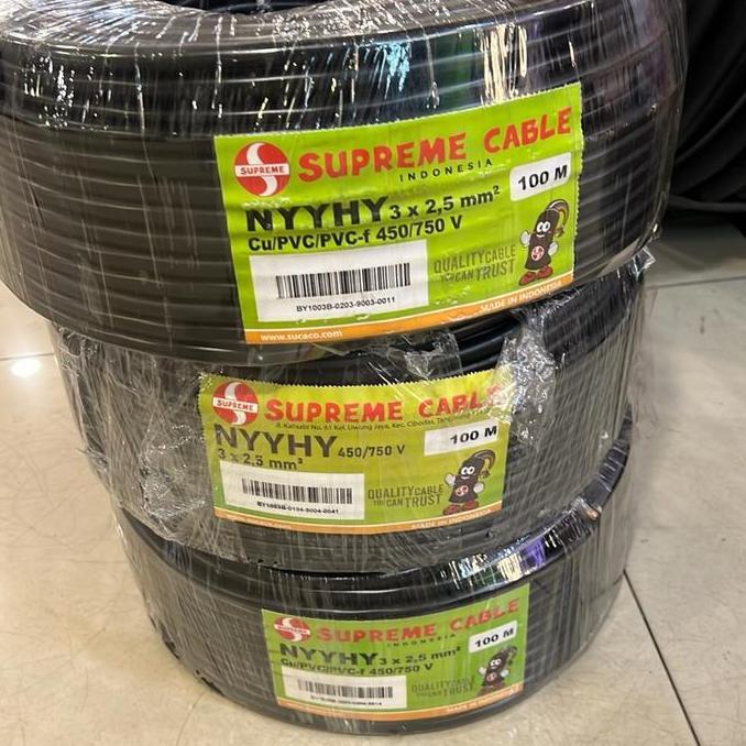 Promo Kabel Supreme Nymhy 3x2.5 Serabut 100m / Kabel Supreme NYYHY 3X2,5 MM / NYMHY 3X2.5 MM NYMHY 3