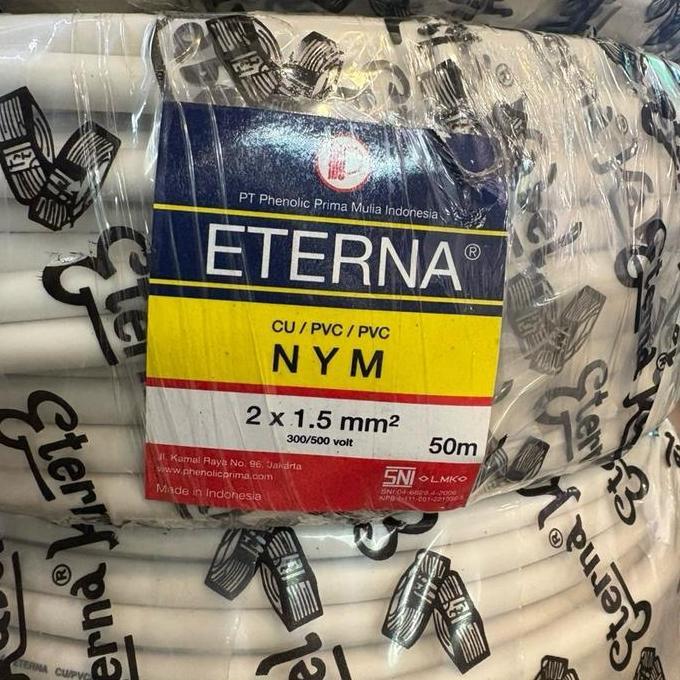 Promo KABEL ETERNA 2x1.5mm / ETERNA 2 X 1.5 MM (1 ROLL=50meter) nym 2x1,5mm eterna Diskon
