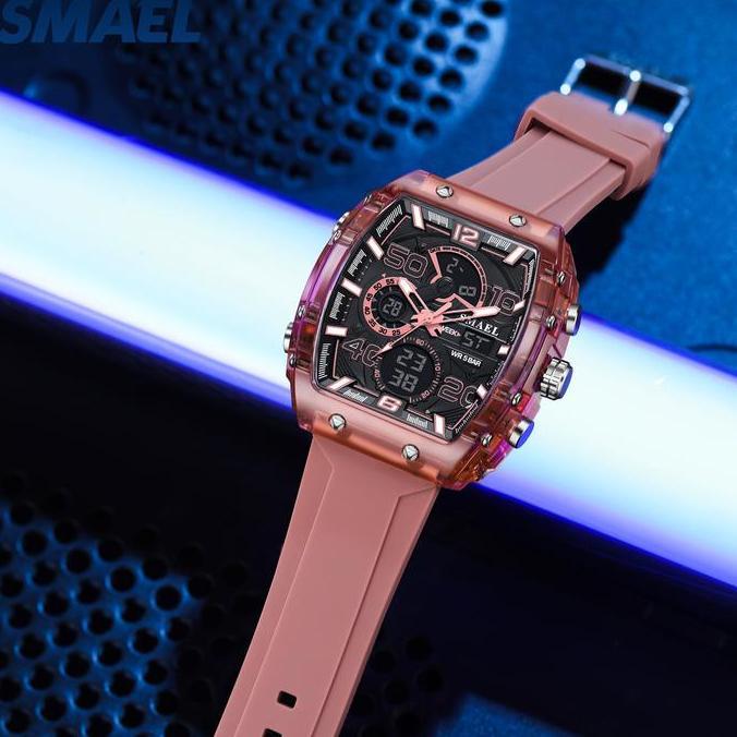 Clock- Smael 8109  Jam Tangan Stylish, Tahan Air & Banyak Fitur