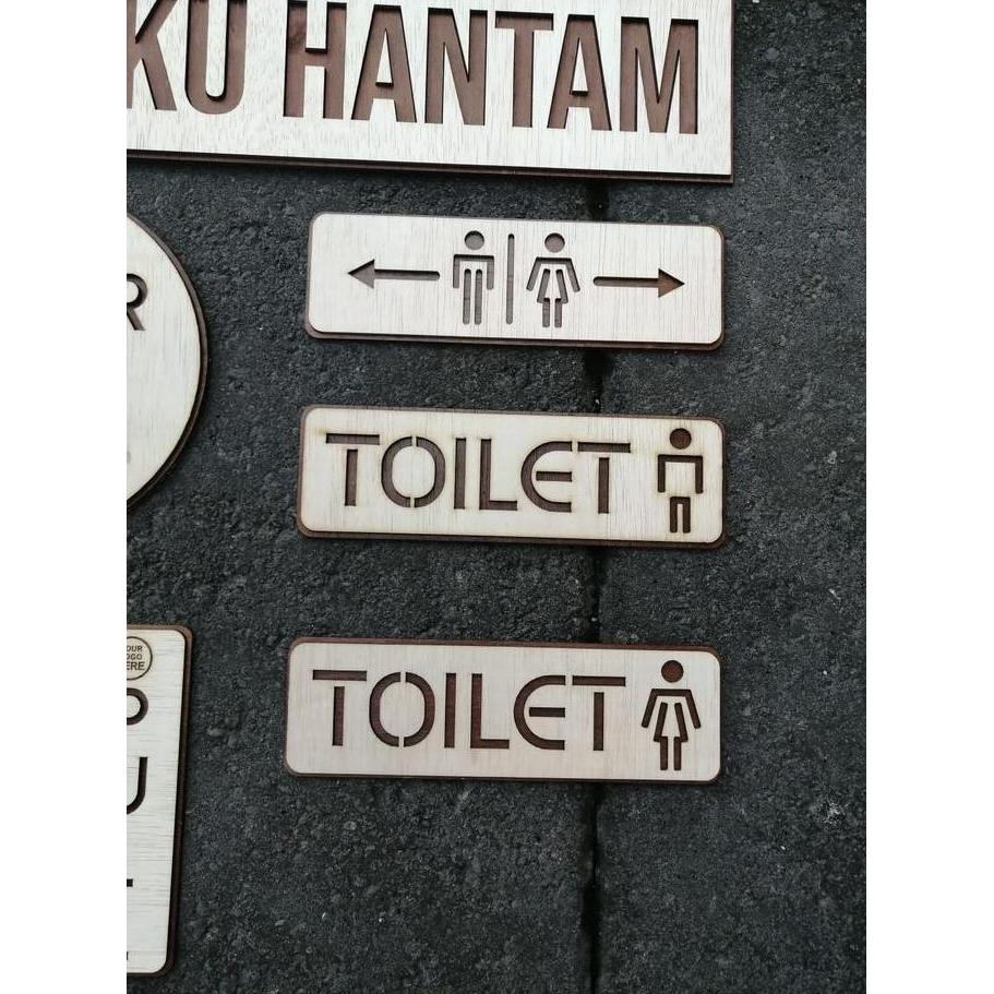 Signage Kayu Toilet Laser Cutting