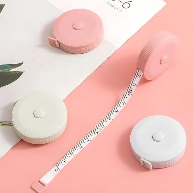 ZASSAT Meteran Aesthetic Lucu, Warna Random, Bahan Berkualitas, Warna Pastel Meteran Pinggang / Mete